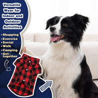 Plaid Dog Shirt: Classic Checkered Style in Pure Cotton for Large - L-(12~19lb) | Chest(~19.2") / Red - image 3