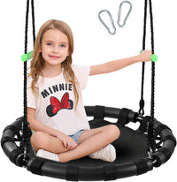 TBMLC 24 Inch Diameter Round Black Saucer Swing/Tree Swing Armrest - 24 inch diameter / Black