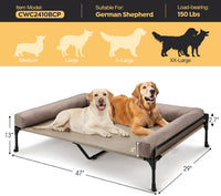 Veehoo Outdoor Elevated Dog Bed-Cooling Raised Dog Cot for Large - Beige Coffee / 47.0"L x 29.0"W x 13.0"Th - image 2