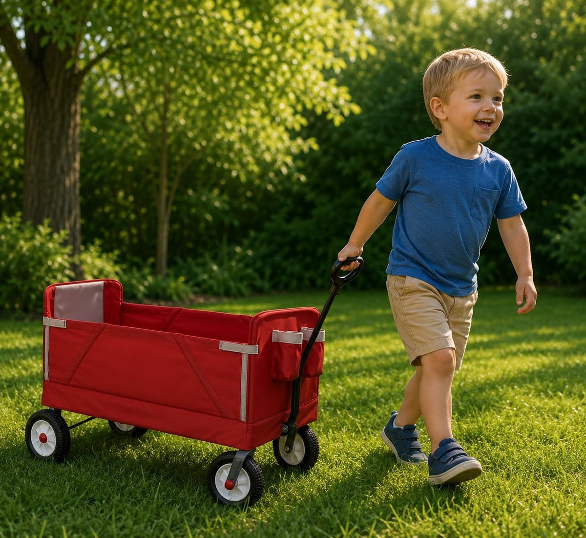 Quadrapoint Hub Cap compatible with Popular Red Wagon Brand Plastic - Red - image 4