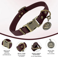 Wisedog Rubber Dog Collar with Quick Release, XS 8.5"-12" - Brown / M(Collar:12"-18") - image 2