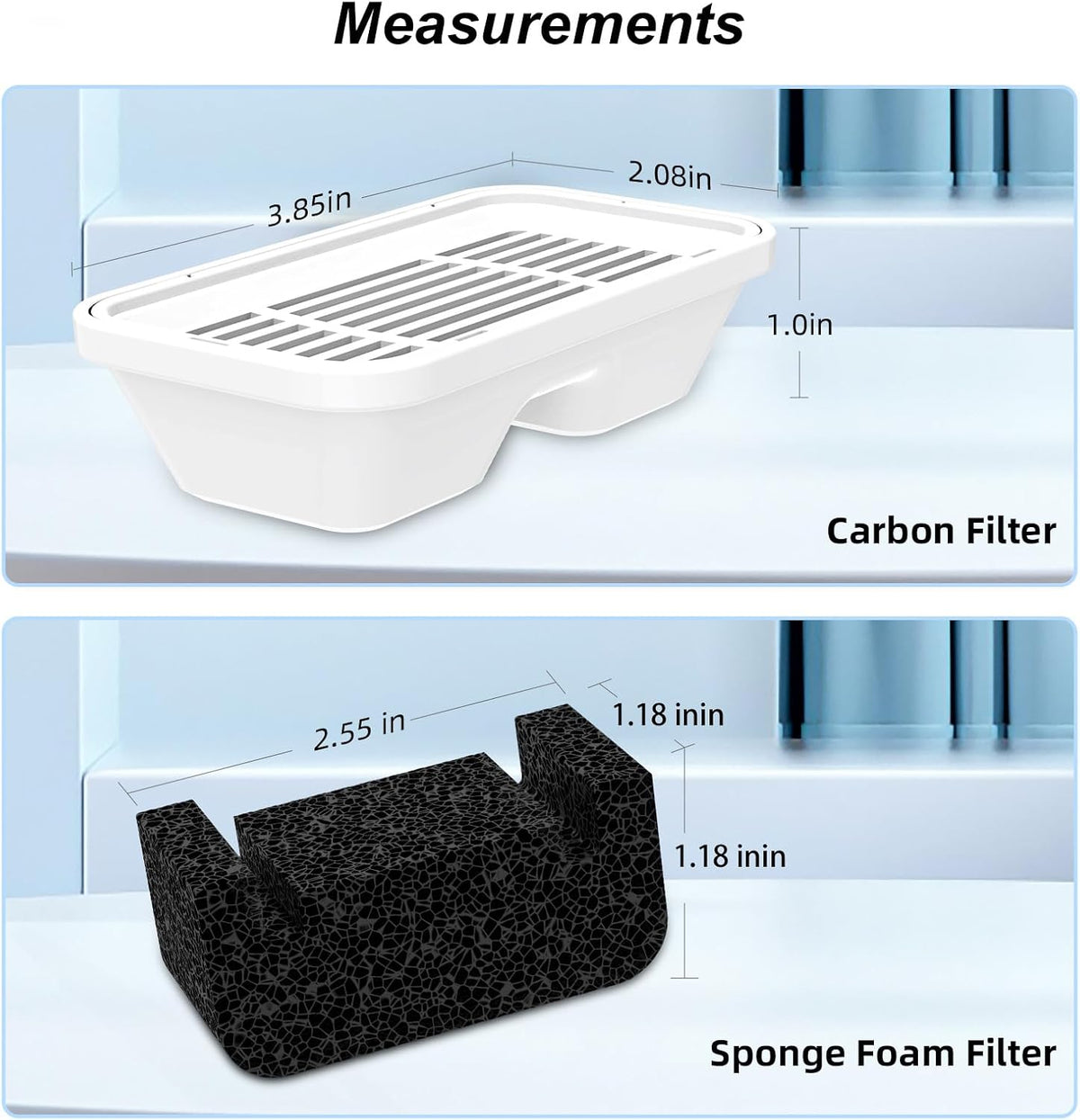 5L/169oz Dog Water Fountain Filter Replacement, 6+6 Pack – Essentials for Dogs - 6 Filters + 6 Sponges - image 2