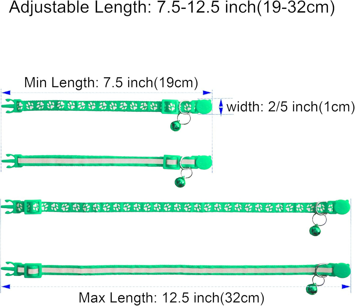 2 Pack Breakaway Cat Collars with Bells - Green - image 2