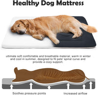 Large Dog Bed Soft Dog Crate Pad Mat 42 in Non-Slip Bottom Washable - 36.0"L x 23.0"W x 1.2"Th / Dark Blue Gray - image 3