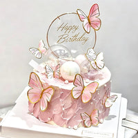 Pink Butterfly Cake Toppers