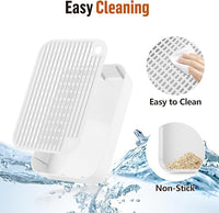 Cat Litter Box Ramp Mat with Filter Function, Cat Step Pedal Stool for Self-Cleaning Litter Box, Easy to Clean, Ideal for Kitten & Elderly Cats (White)