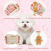 Medium Dog Collars for Male Dogs - Gingerbread on Blush / M - image 3