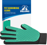 Pet Hair Removal Glove with 255 Silicone Tips for Dogs & Cats - Green