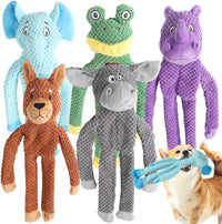 Act boldly 5-Pack Squeaky Dog Toys - brown/white/grey/green