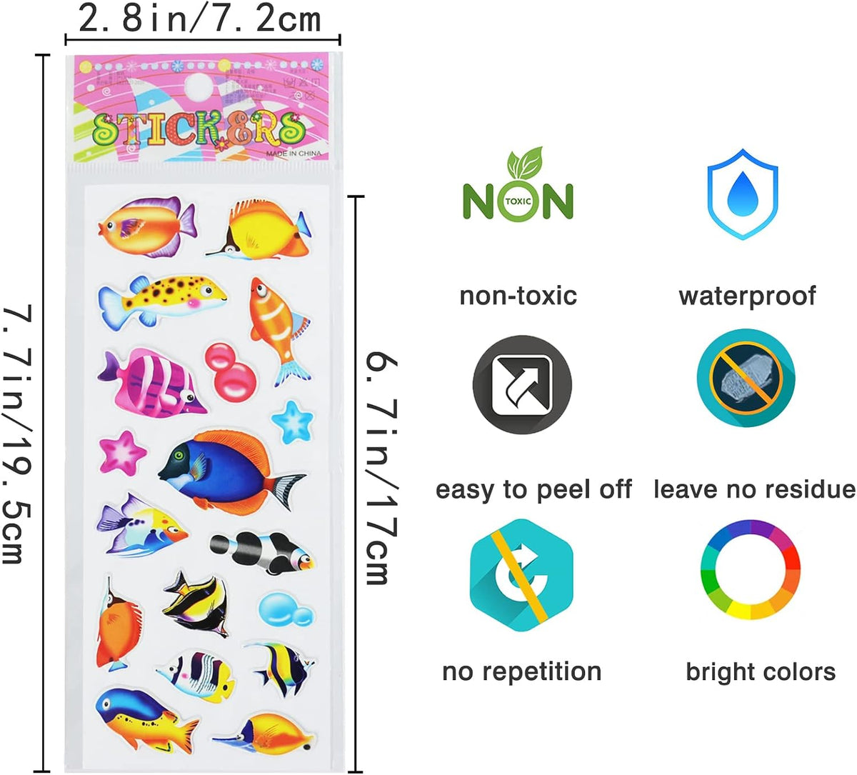 24 Sheets 3D Puffy Stickers for Toddlers Kids Boys Girls – Fun for Kids & Family - Multicolor - image 4