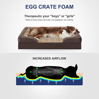 FURTIME Orthopedic Dog Bed for Extra Large Dogs - XL Plus Washable Dog Sofa Beds, Supportive Foam Pet Couch Bed with Removable Washable Cover, Waterproof Lining and Nonskid Bottom, Khaki