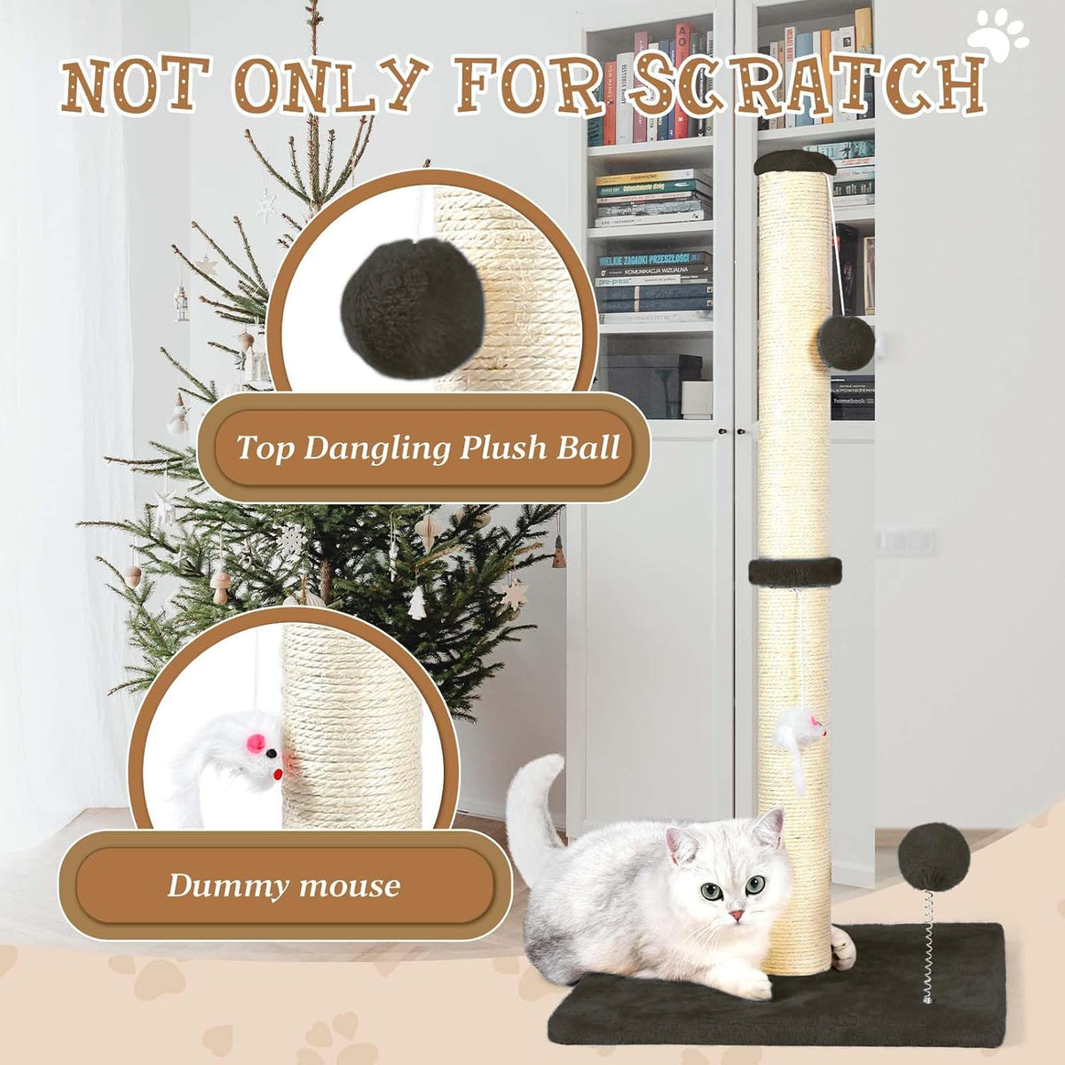 ANWA 32" Tall Sisal Cat Scratching Posts Tree for Indoor Cats Adults - Basic Cat Post Brown - image 4