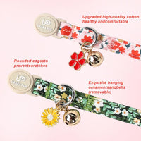 Halloween Cat Collar-2Pack Autumn Pumpkin Kitten Collars-Funny - GreenLeafFlower&PinkYe - image 3