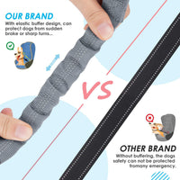 SlowTon Double Dog Seat Belt for Car with Elastic Bungee Buffer - G.Grey / 2 Medium in 1 - image 4