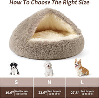 Hooded Donut Dog Bed – Essentials for Dogs - BeigeBrown / Small 19.6'' - image 3