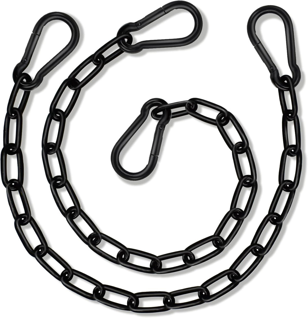 2 Pack Hanging Swing Chain with 4 Carabiners 25in, Swing Chairs - Black / 25in×2pcs