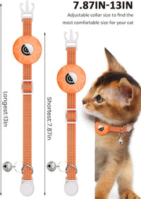 AirTag Cat Collar, Reflective Kitten Collar Breakaway – Essentials for Cats - Orange - image 2
