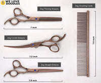 Dog Grooming Scissors Kit, Curved - Medium - image 3
