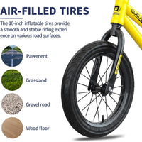 16 Inch Balance Bike for Big Kids Aged 4-8 Boys & Girls – Fun for Kids & Family - Yellow - image 3