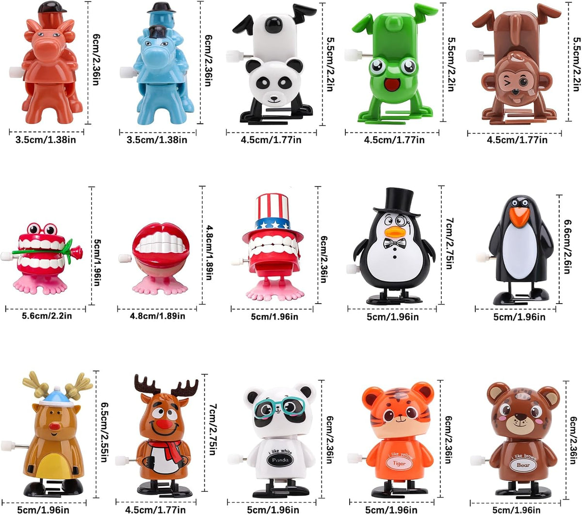 EEOCWF Christmas wind up toys for kids, 15 clockwork Santa, snowman and penguin figures - view 3