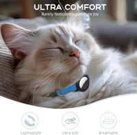 AirTag Cat Collars, Stretchy Collar with Air Tag Holder and Bell – Essentials for Cats - Dark Blue - image 2