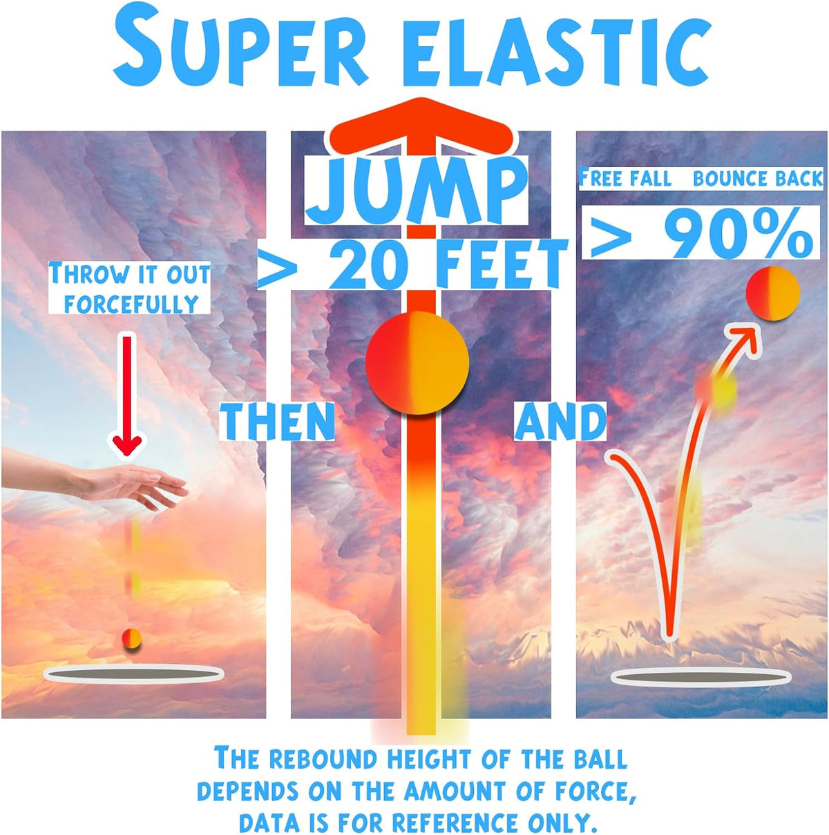 Whkvnng 50 rubber bouncy balls with two-color gradients, 32mm - view 4