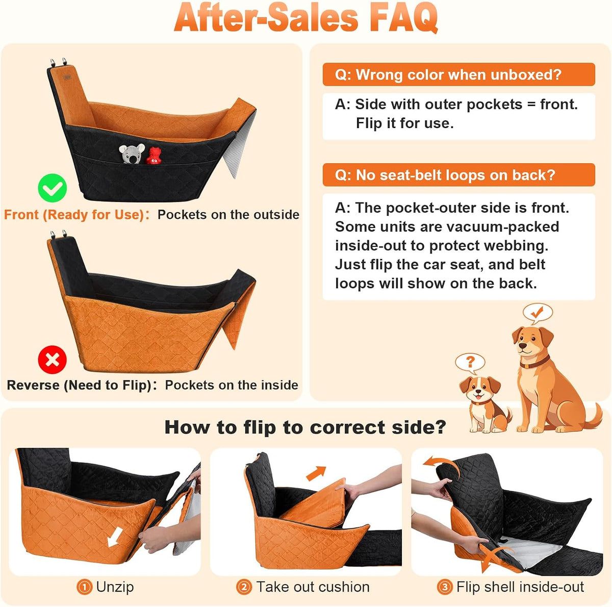 Elevated Dog Car Seat for Small and Medium Dogs Up to – Essentials for Dogs - Black + Brown / Single Seat - image 3