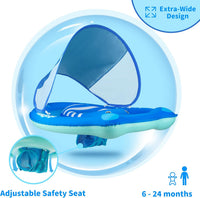 Swimbobo baby pool float with sun canopy and safety seat, Yellow Dinosaur design - view 10