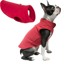 Gooby Fleece Vest Dog Sweater - Red / Large (Around 18-lb)