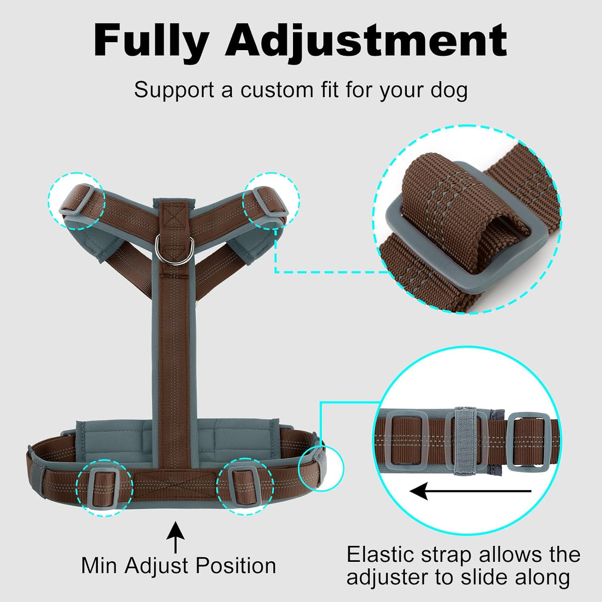 Plutus Pet No Pull Dog Harness - M / Chocolate - image 3