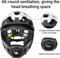 ROCKBROS Kids Full Face Bike Helmet Lightweight Detachable MTB Helmet – Fun for Kids & Family - Silver Black White / Small - image 4