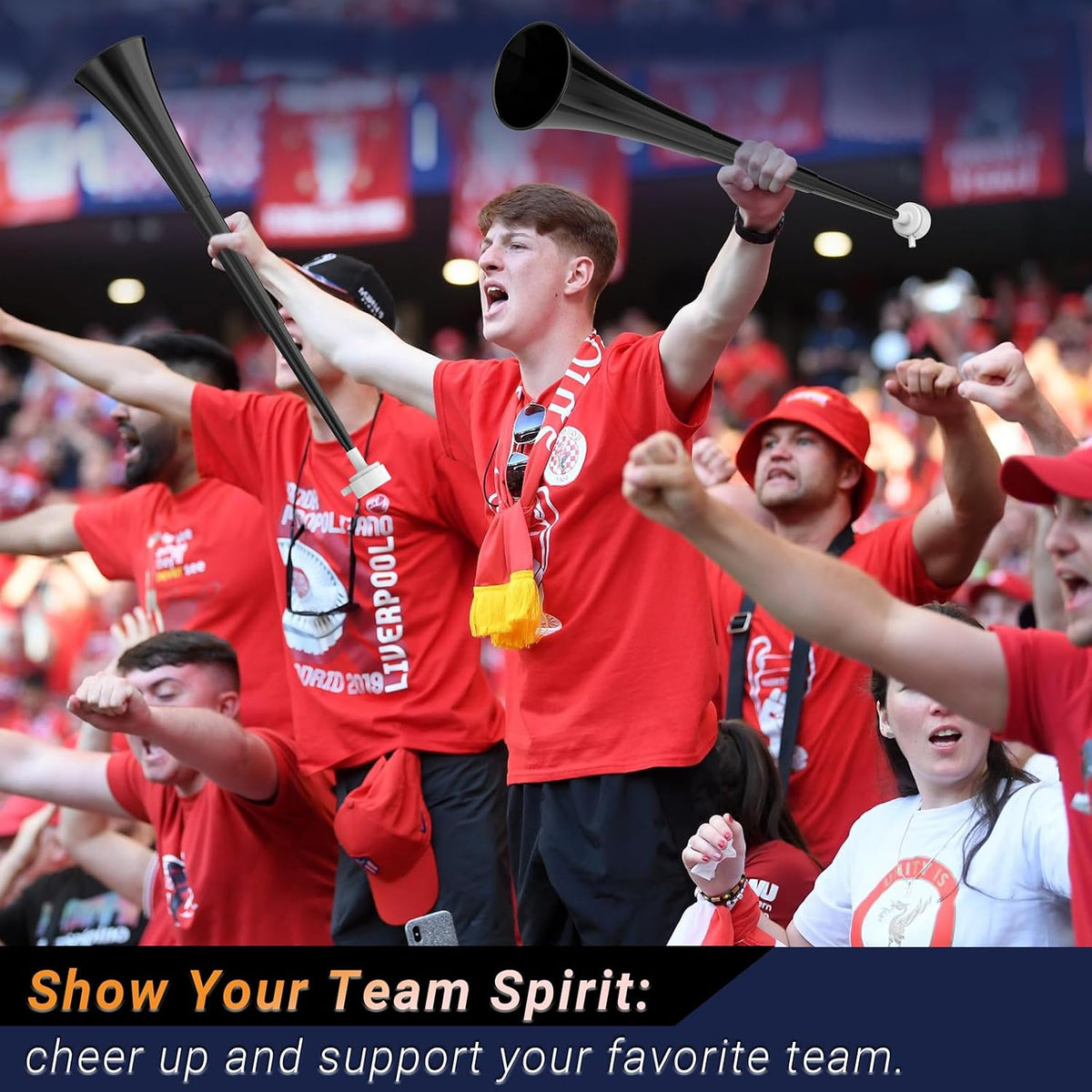 Collapsible Stadium Horn 24 Inch Vuvuzela Trumpet Blow Horns - Black - image 4