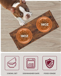 Elevated Dog Bowls, Raised Dog Bowl Stand Adjustable Small - Rustic Brown / Small / Without Mat - image 4