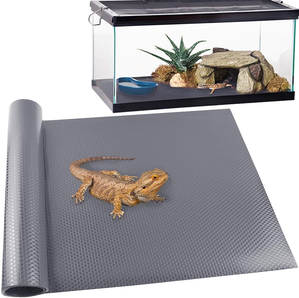 Reptile Carpet, Reptile Mat, Bearded Dragon - 1 PCS / Grey 18"×79"