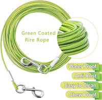 Tie Out Cable for Dogs,50FT Dog Leads,Heavy Duty Tie Out Cable for Large Dogs Up to 125lbs,Durable Dog Runner Tether Line for Outdoor,Yard