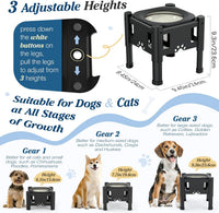 Lewondr Elevated Dog Water Bowl No Spill with 3 Heights Adjustable - Elevated Water Bowl - image 3