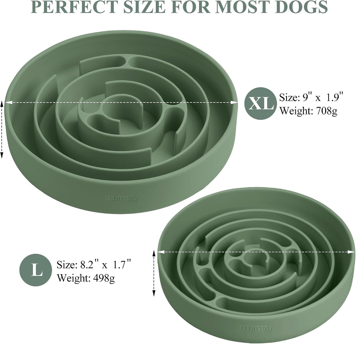 Coomazy Extra Large Slow Feeder Bowl - Avocado Green / XL - image 2