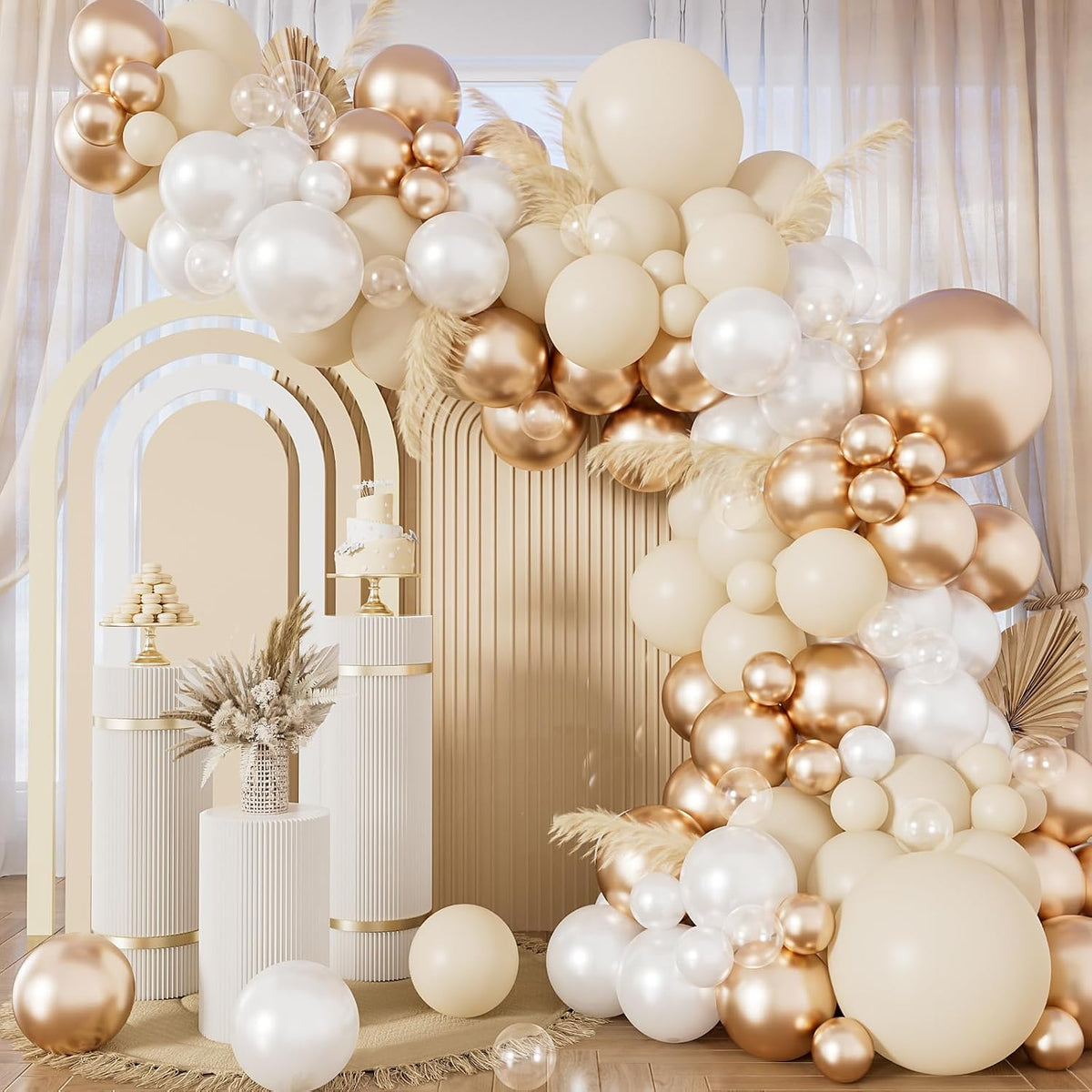 Pastel Rainbow Balloons Arch Garland Kit for Pastel Party Decor – Fun for Kids & Family - Neutral