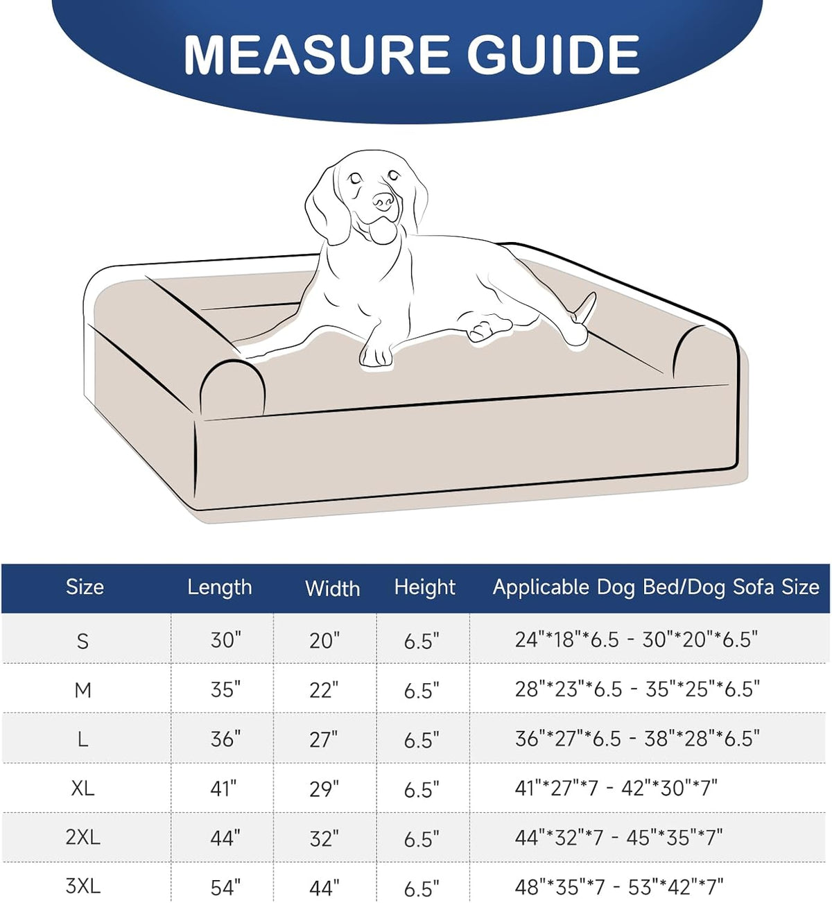 Sunsleek Dog Bed Covers Replacement Washable - Grey / 35.0"L x 23.0"W x 6.5"Th - image 4