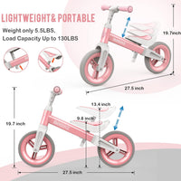 Bobike Toddler Balance Bike Toys for 1 to 4 Year Old Girls Boys - Pink - image 4
