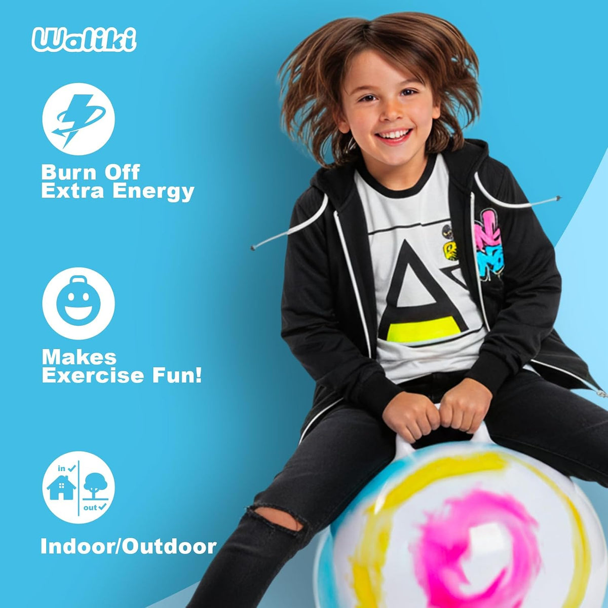WALIKI Hopper Ball for Adults, Jumping & Hopping Ball for Mom - Multicolored / Large: Ages 7-9 (20"/50CM) - image 3
