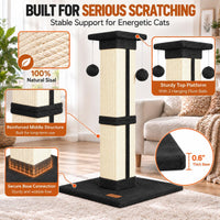 Cat Scratching Post 33 Inch for Indoor Cats - Black - image 3