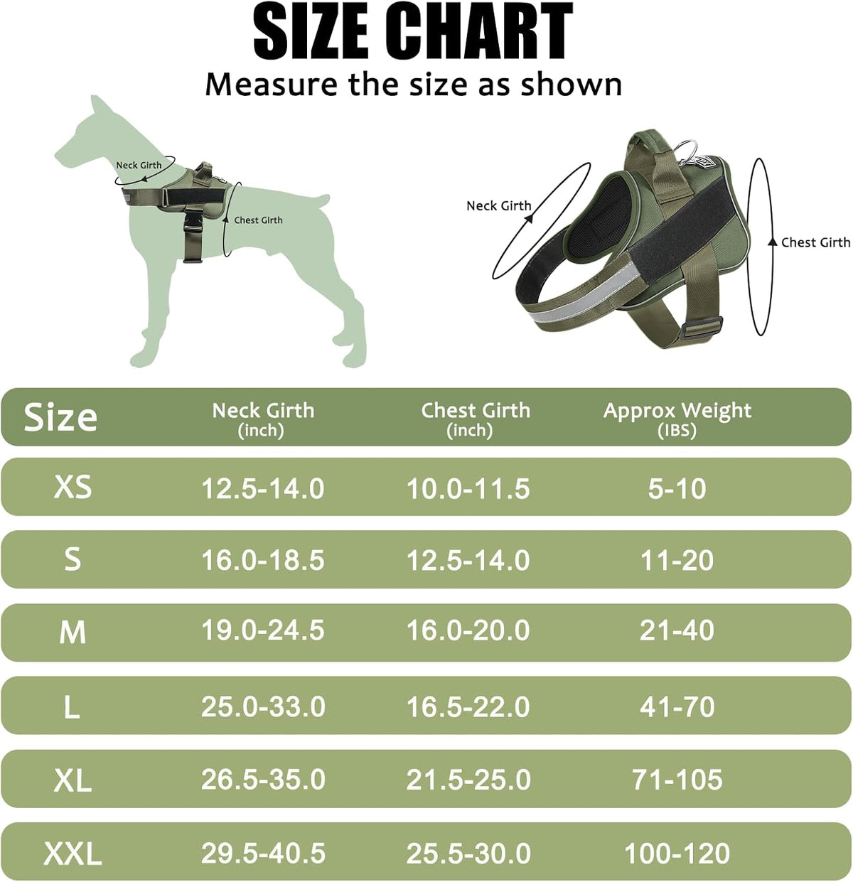 Bolux Dog Harness, No-Pull Reflective Dog Vest - Small (Pack of 1) / TacticalGreen - image 3