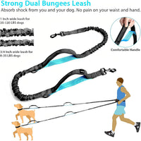 Uppetly Hands Free Dog Running Leash with Waist Belt - 2 dogs/Blue / Large - image 4