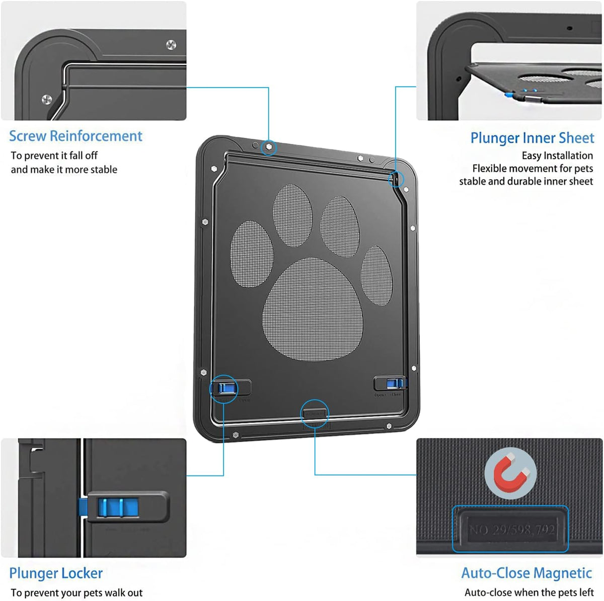 Ownpets Magnetic Cat Screen Door - Small - image 3