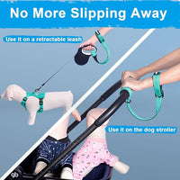 PetBonus Short Dog Leash, Safety Wrist Strap for Retractable Dog Leash, Reflective Design and Adjustable Soft Padded Handle, Extra Layer Security for Pet Stroller (Turquoise)