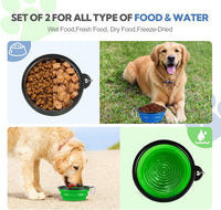 Collapsible Dog Bowl for Travel - Large / Blue+Green - image 3