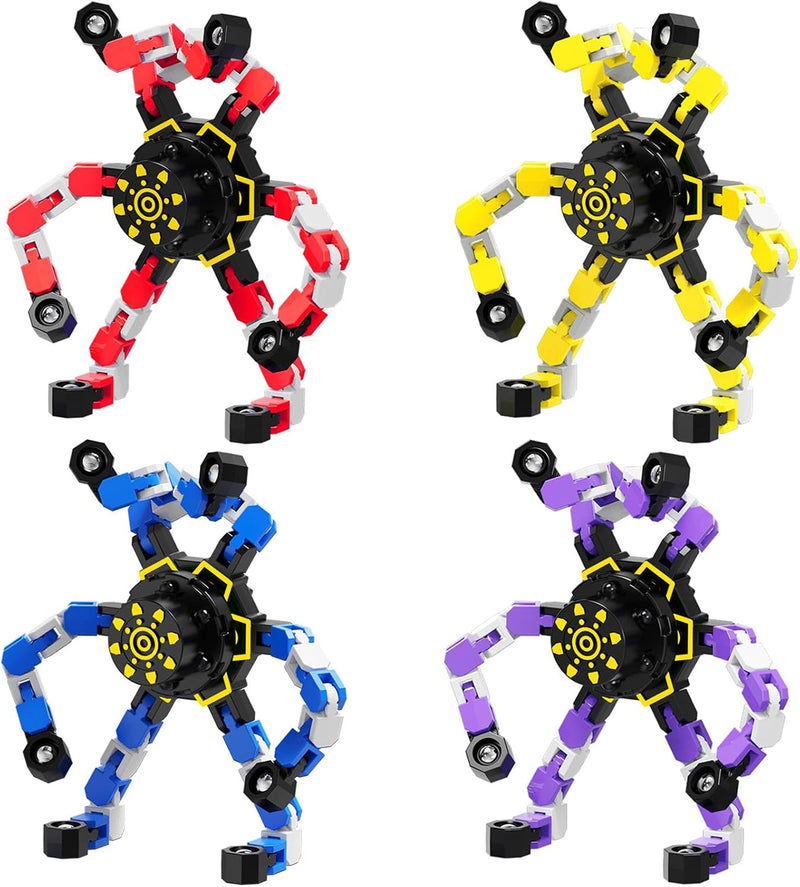 Travel Toys Fidget Spinners Fidget Toys for Kids Teens Road Trip - 4 Pcs - C - Robot