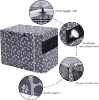 Pethiy Dog Crate Cover Durable Polyester Pet Kennel Cover Universal - 42.0"L x 27.0"W x 30.0"H / Sky Gray - image 4