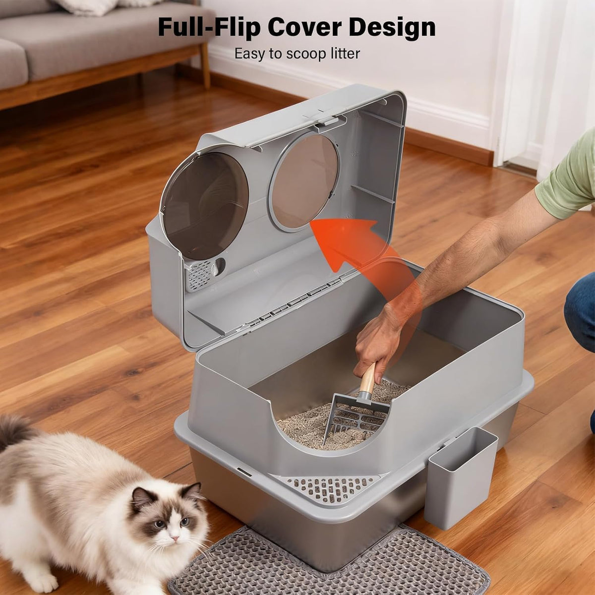 Stainless Steel Litter Box with Lid - image 2